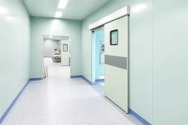 Rizhao Bethune Hospital cleanroom interior with sliding doors