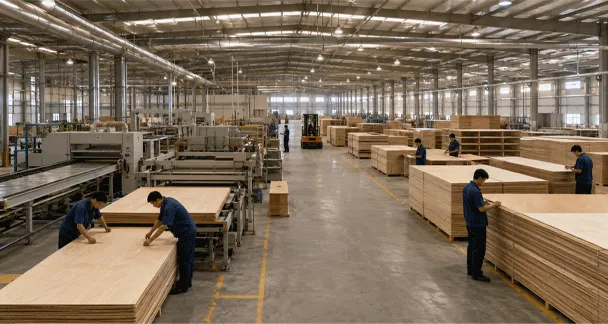 Decorative wall panel factory floor