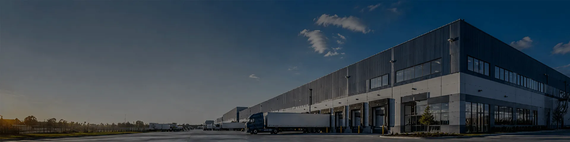 Industrial warehouse exterior with insulated wall panels