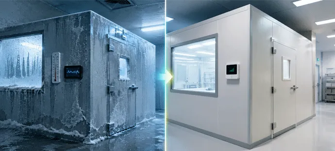Modular cleanroom enclosure built with insulated panels