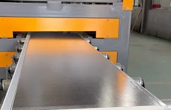 Metal sheet feeding through factory equipment