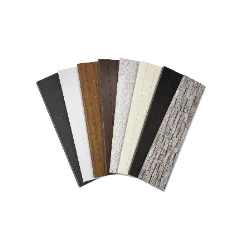 Decorative metal wall panel finish samples in neutral colors