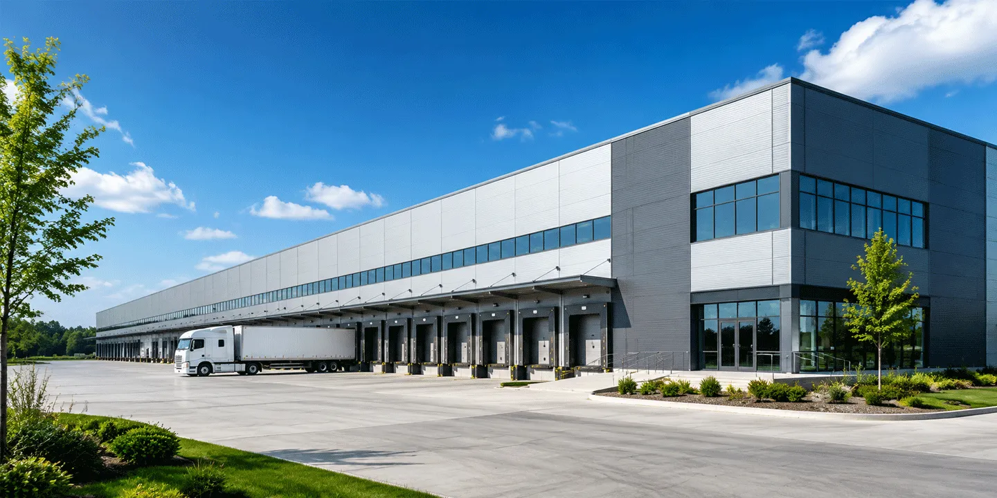 Modern warehouse distribution center with insulated panel walls