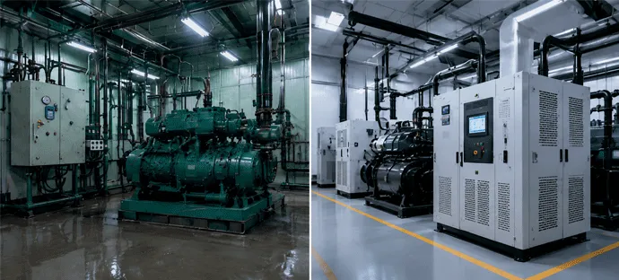 Industrial refrigeration equipment room