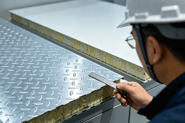 Flat metal sandwich panel finish comparison